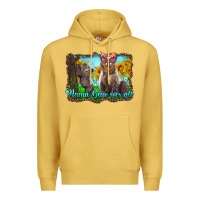 Antique Gold mama bear sees all with sunflowers Premium Hoodie - Artiststas
