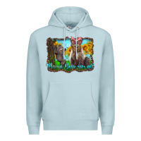 Blue Mist mama bear sees all with sunflowers Premium Hoodie - Artiststas