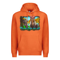 Carrot mama bear sees all with sunflowers Premium Hoodie - Artiststas