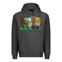 Charcoal Heather mama bear sees all with sunflowers Premium Hoodie - Artiststas