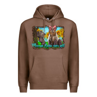 Chestnut mama bear sees all with sunflowers Premium Hoodie - Artiststas