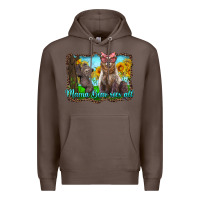 Coffee mama bear sees all with sunflowers Premium Hoodie - Artiststas
