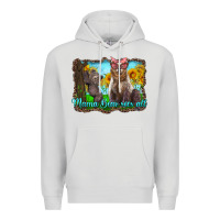 Dove Grey mama bear sees all with sunflowers Premium Hoodie - Artiststas