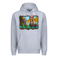 Heather Grey mama bear sees all with sunflowers Premium Hoodie - Artiststas