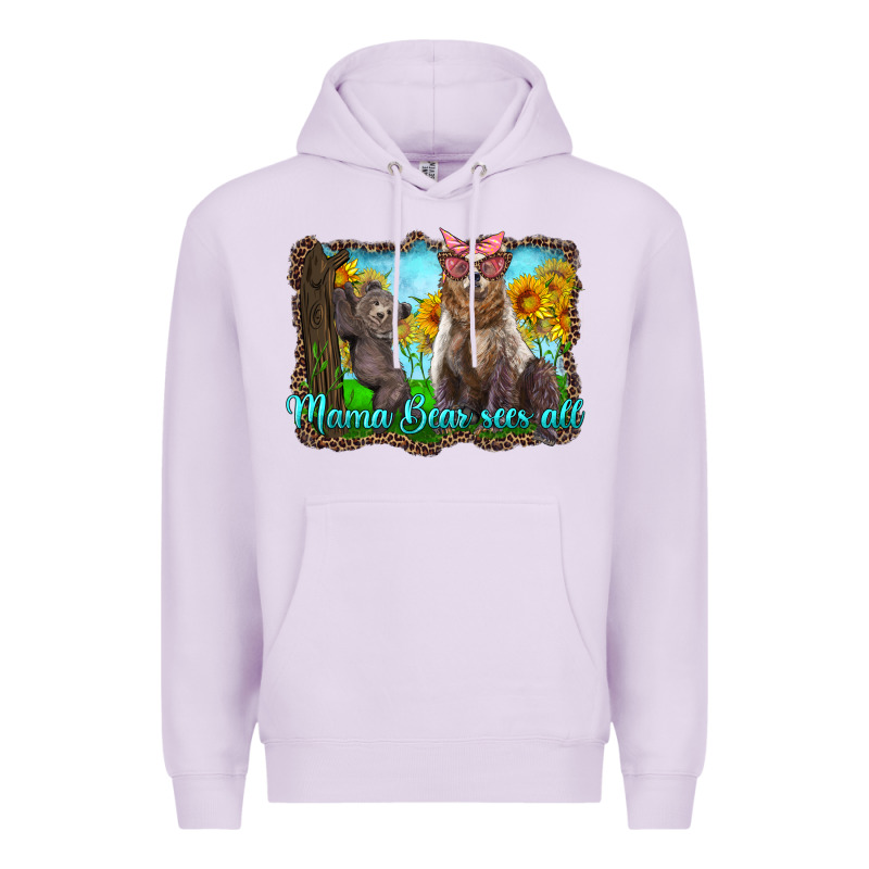 Mama Bear Sees All With Sunflowers Premium Hoodie by Artiststas | Teevron