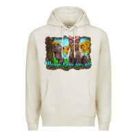 Oatmeal Heather mama bear sees all with sunflowers Premium Hoodie - Artiststas