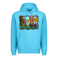 Ocean Blue mama bear sees all with sunflowers Premium Hoodie - Artiststas