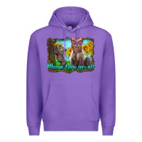 Purple mama bear sees all with sunflowers Premium Hoodie - Artiststas