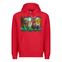 Red mama bear sees all with sunflowers Premium Hoodie - Artiststas