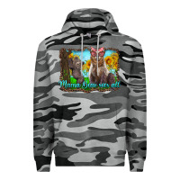 Slate Camo mama bear sees all with sunflowers Premium Hoodie - Artiststas