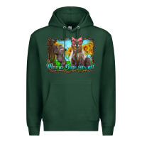 Sports Green mama bear sees all with sunflowers Premium Hoodie - Artiststas
