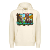 Tofu mama bear sees all with sunflowers Premium Hoodie - Artiststas