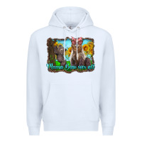 White mama bear sees all with sunflowers Premium Hoodie - Artiststas
