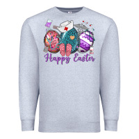 Heather Grey happy easter eggs nurse n Premium Sweatshirt - Neo Western