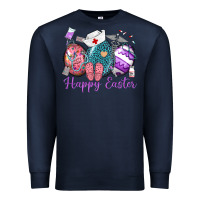 Navy happy easter eggs nurse n Premium Sweatshirt - Neo Western
