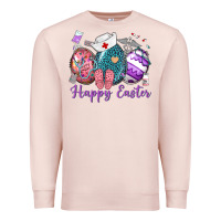 Pale Pink happy easter eggs nurse n Premium Sweatshirt - Neo Western