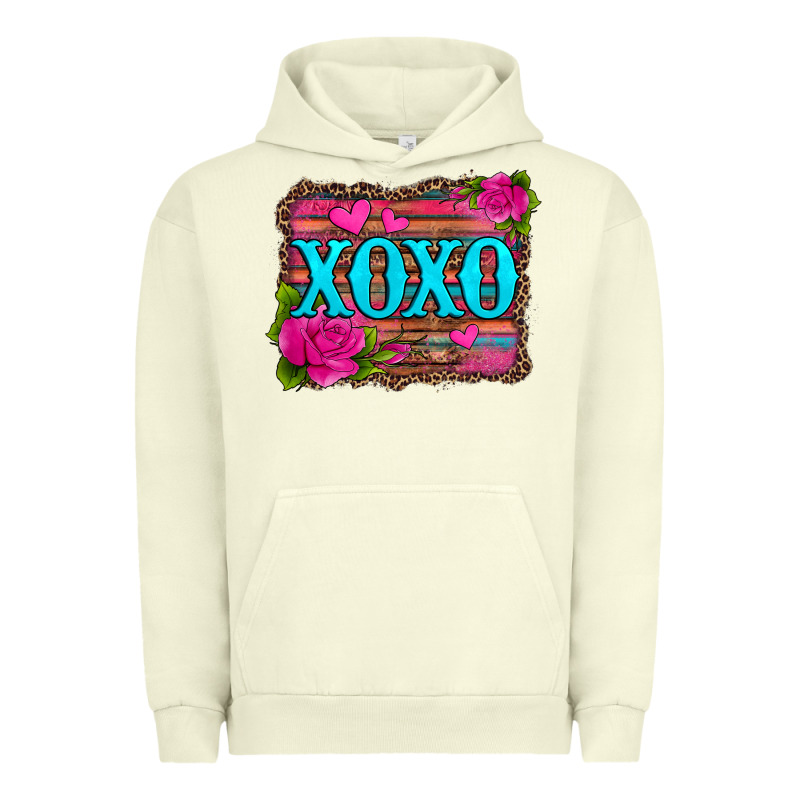 Xoxo Valentine's Day Pink Roses And Hearts Urban Hoodie by Jasminsmagicworld | Teevron