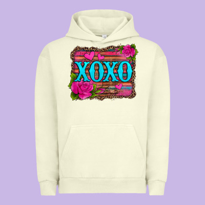 Xoxo Valentine's Day Pink Roses And Hearts Urban Hoodie Designed By Jasminsmagicworld