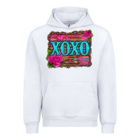 White xoxo valentine's day pink roses and hearts Urban Hoodie - Jasminsmagicworld