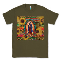 Army Green sunflower serape lady of guadalupe Classic Tee - RanaPortraitStore