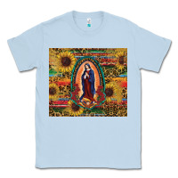 Dusty Blue sunflower serape lady of guadalupe Classic Tee - RanaPortraitStore