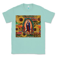Seafoam sunflower serape lady of guadalupe Classic Tee - RanaPortraitStore