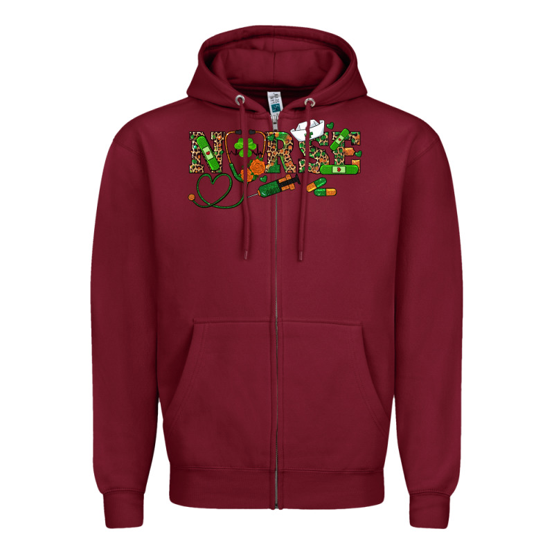 St Patricks Day Nurse Zipper Hoodie by RanaPortraitStore | Teevron