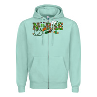 Seafoam st patricks day nurse Zipper Hoodie - RanaPortraitStore
