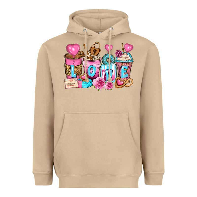 Valentine's Day Coffee Cups Heavyweight Hoodie by Zillion Design Studio | Teevron