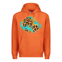 Carrot glitter leopard turquoise patch Premium Hoodie - AdoDesignShop