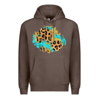 Coffee glitter leopard turquoise patch Premium Hoodie - AdoDesignShop