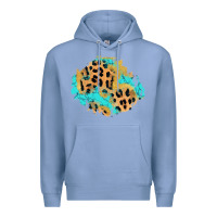 Colony Blue glitter leopard turquoise patch Premium Hoodie - AdoDesignShop