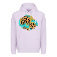 Lilac glitter leopard turquoise patch Premium Hoodie - AdoDesignShop