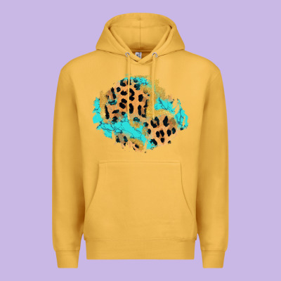 Glitter Leopard Turquoise Patch Premium Hoodie Designed By Adodesignshop