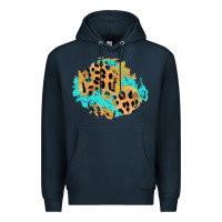 Navy glitter leopard turquoise patch Premium Hoodie - AdoDesignShop