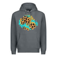 Rock glitter leopard turquoise patch Premium Hoodie - AdoDesignShop