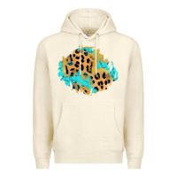 Sandshell glitter leopard turquoise patch Premium Hoodie - AdoDesignShop