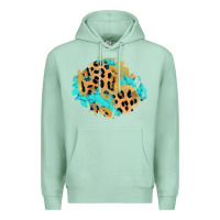 Seafoam glitter leopard turquoise patch Premium Hoodie - AdoDesignShop