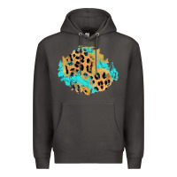 Smoke glitter leopard turquoise patch Premium Hoodie - AdoDesignShop