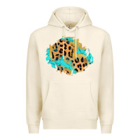 Tofu glitter leopard turquoise patch Premium Hoodie - AdoDesignShop
