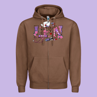 Zipper Hoodie valentines day lpn