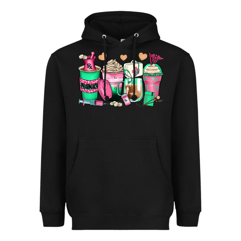 Pharmacy Coffee Cups Heavyweight Hoodie by Zillion Design Studio | Teevron