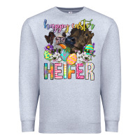 Heather Grey happy easter heifer Premium Sweatshirt - Neo Western