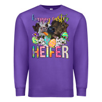 Purple happy easter heifer Premium Sweatshirt - Neo Western