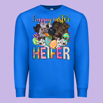 Happy Easter Heifer Premium Sweatshirt Designed By Neo Western