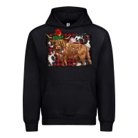 Black christmas highland cow Urban Hoodie - BarkalooDesign
