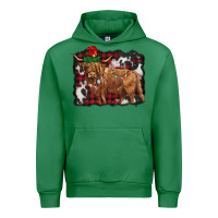Emerald christmas highland cow Urban Hoodie - BarkalooDesign