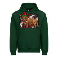 Forest Green christmas highland cow Urban Hoodie - BarkalooDesign