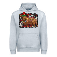 Heather Grey christmas highland cow Urban Hoodie - BarkalooDesign