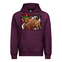 Mauve Wine christmas highland cow Urban Hoodie - BarkalooDesign